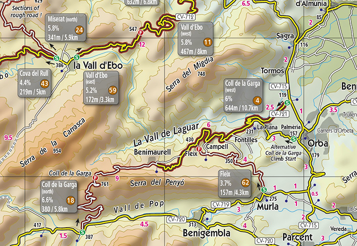 Costa Blanca Cycle Map Extract 2